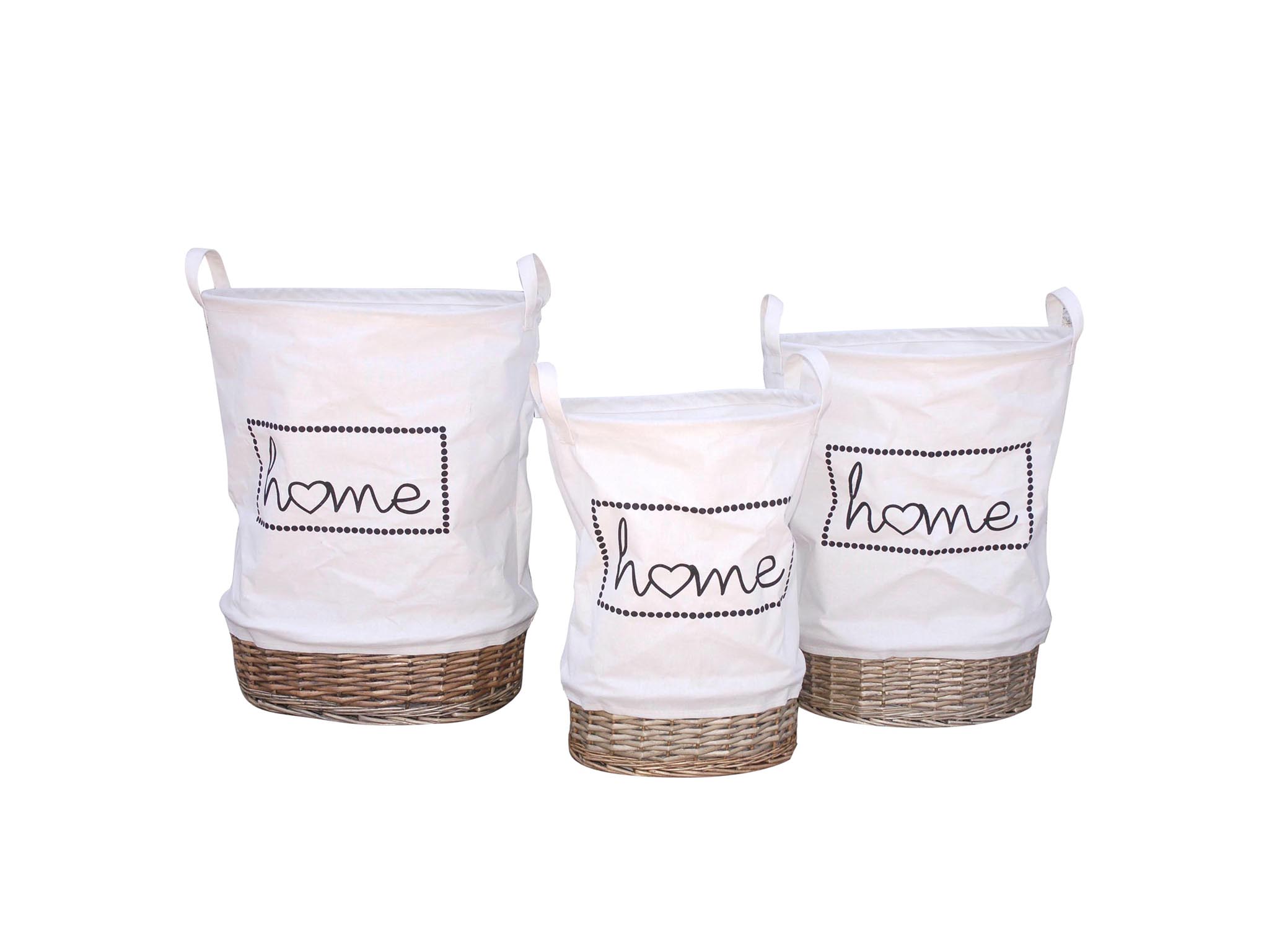 SET 3 OVAL WHITE HAMPERS HOME cod. 3900126
