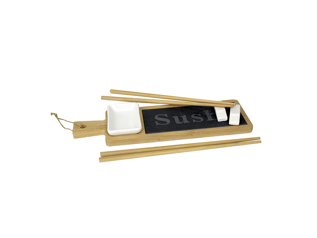 BAMBOO SUSHI PLATE W/CHOPSTICKS cod. 1300482