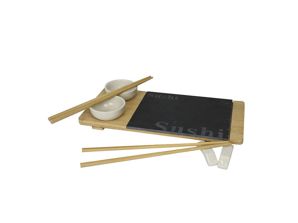 BAMBOO SUSHI PLATE W/CHOPSTICKS cod. 1300483