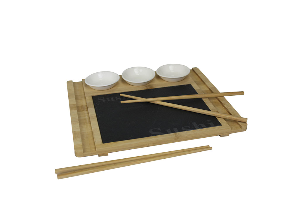 BAMBOO SUSHI PLATE W/CHOPSTICKS cod. 1300484