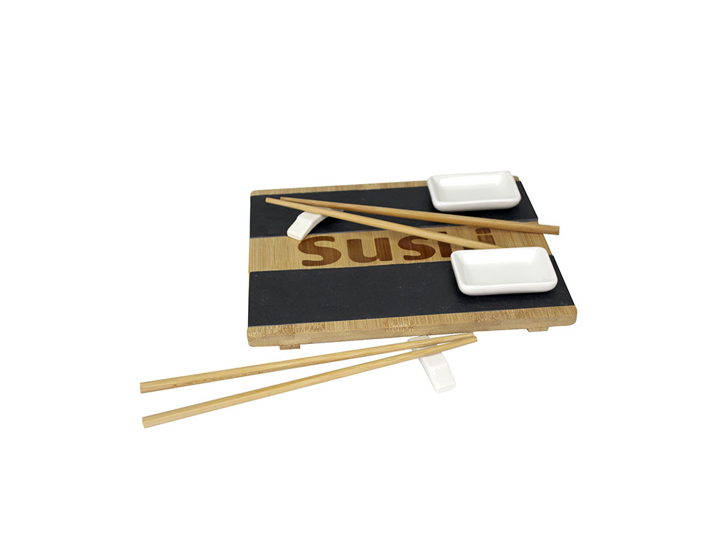 BAMBOO SUSHI PLATE W/CHOPSTICKS cod. 1300485