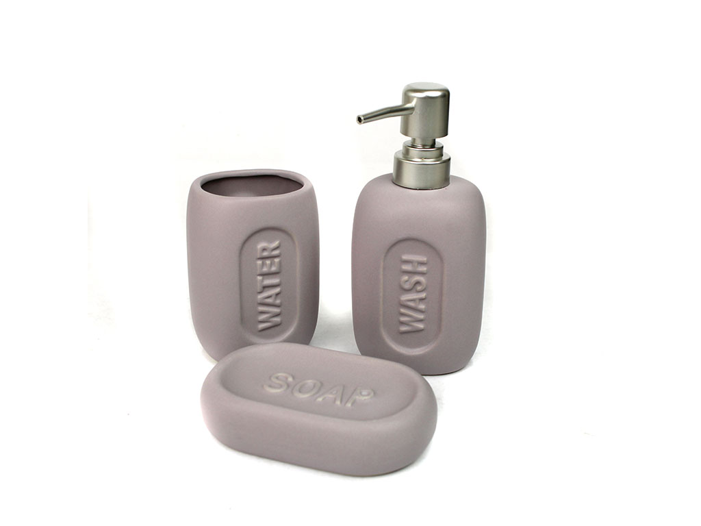 3 PCS. BATHROOM SET CERAMIC LILAC cod. 2300126