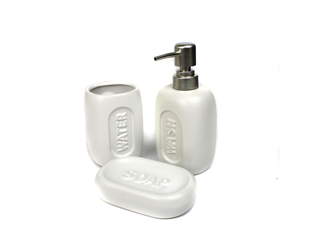CONJUNTO 3 PCS. BANHO CERAMICA BRANCO cod. 2300130