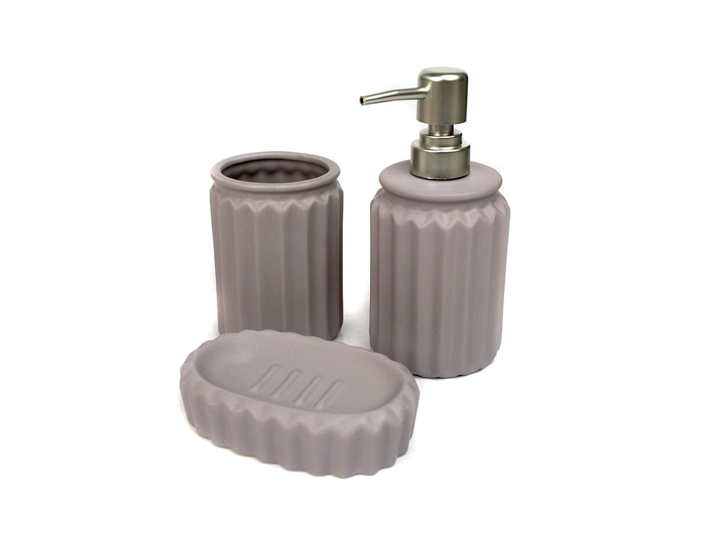 CONJUNTO 3 PCS. BANHO CERAMICA LILA cod. 2300134