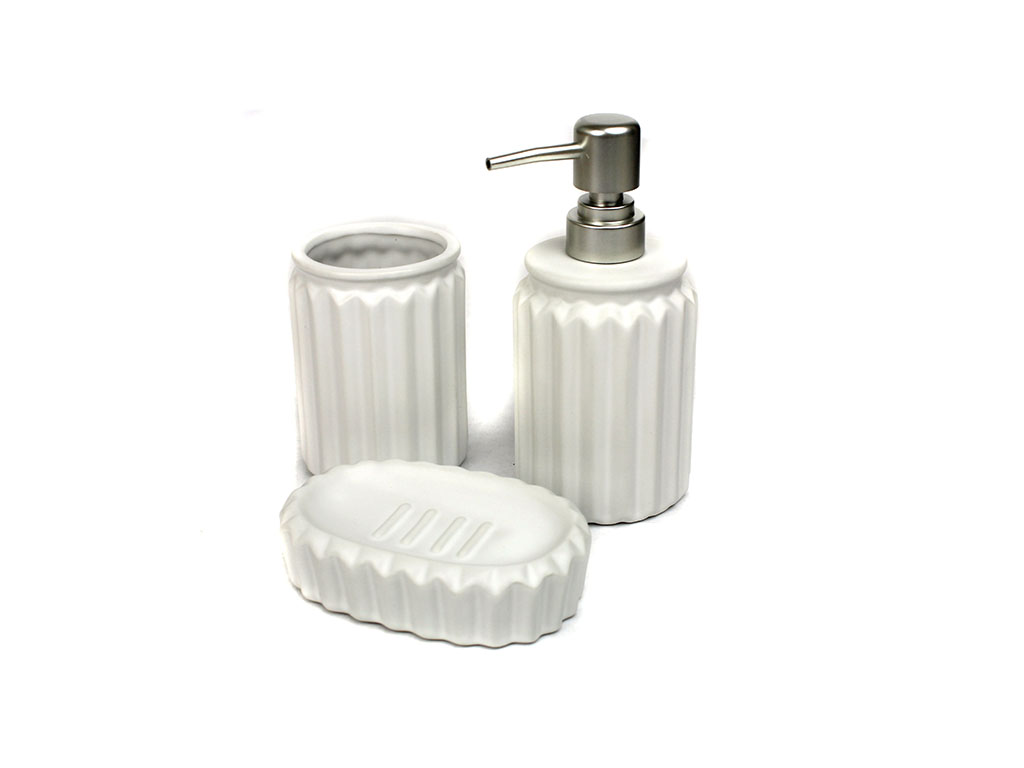 JUEGO BAÑO 3 PZAS. CERAMICA BLANCO cod. 2300138