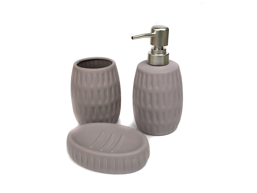 3 PCS. BATHROOM SET CERAMIC LILAC cod. 2300142