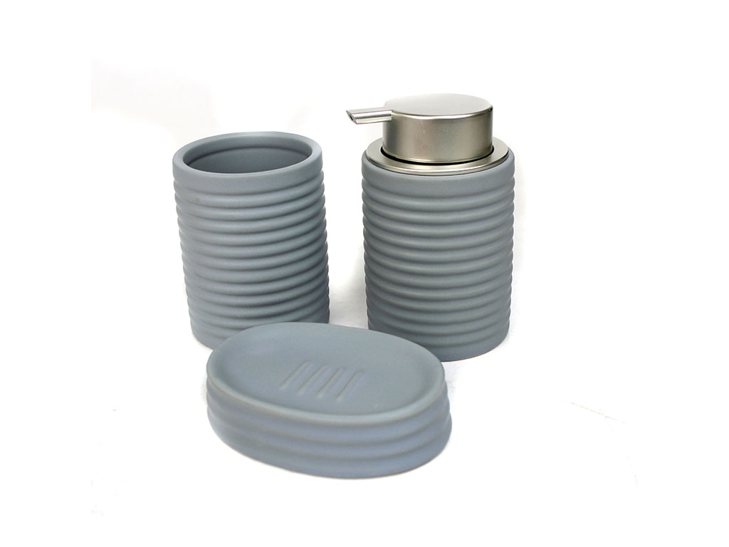 CONJUNTO 3 PCS. BANHO CERAMICA AZUL cod. 2300148