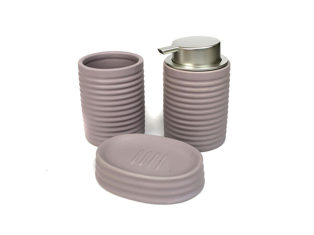 3 PCS. BATHROOM SET CERAMIC LILAC cod. 2300150