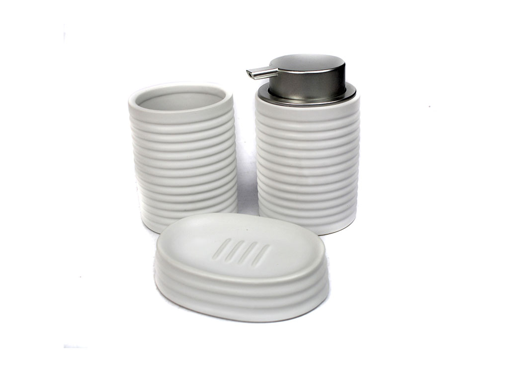 3 PCS. BATHROOM SET CERAMIC WHITE cod. 2300154