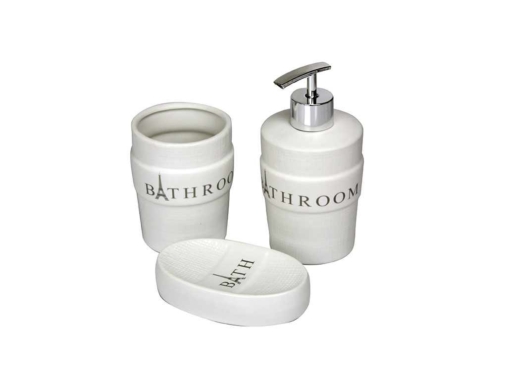 CONJUNTO 3 PCS. BANHO CERAMICA BATHROOM cod. 2300158