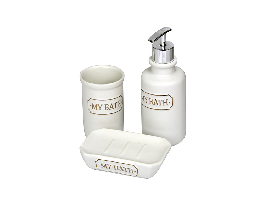 3 PCS. BATHROOM SET CERAMIC MY BATH cod. 2300164