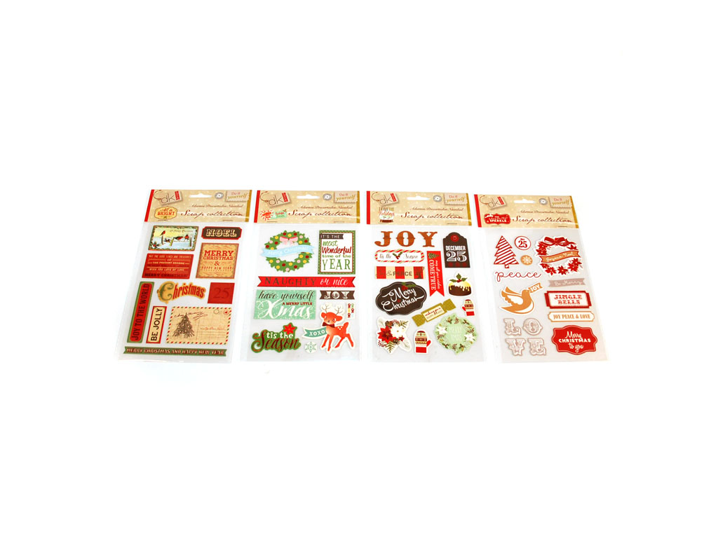 XMAS CHIPBOARD EMBELLISTMENTS ASST-4 cod. 2500683