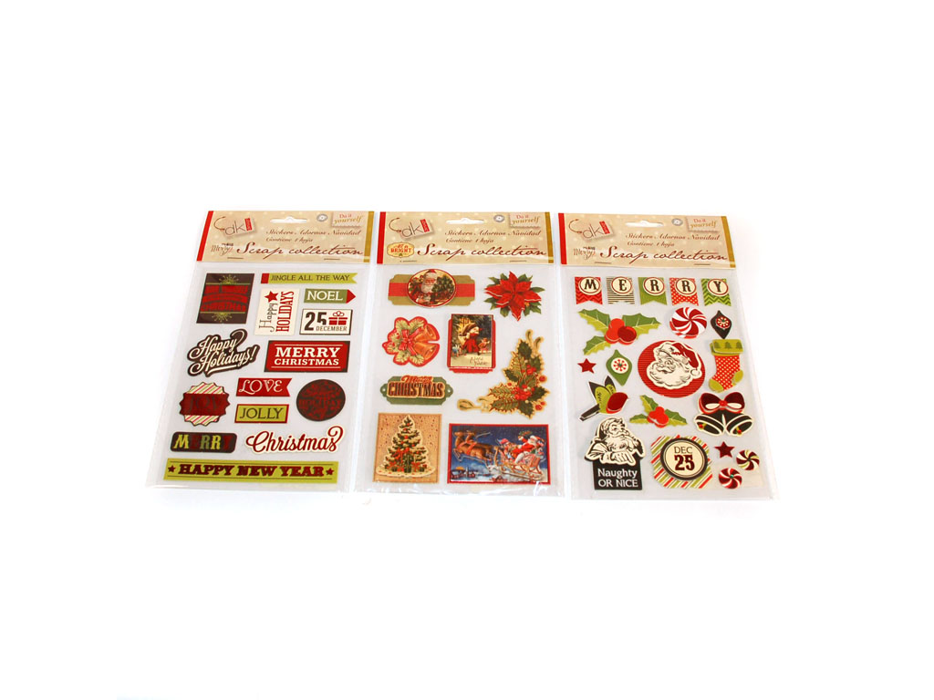 XMAS CHIPBOARD STICKERS ASST-3 cod. 2500693