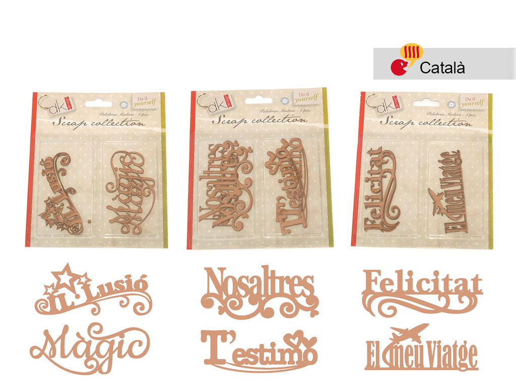 PARAULES CATALA PRETALLADES 4 PCS. cod. 2500795