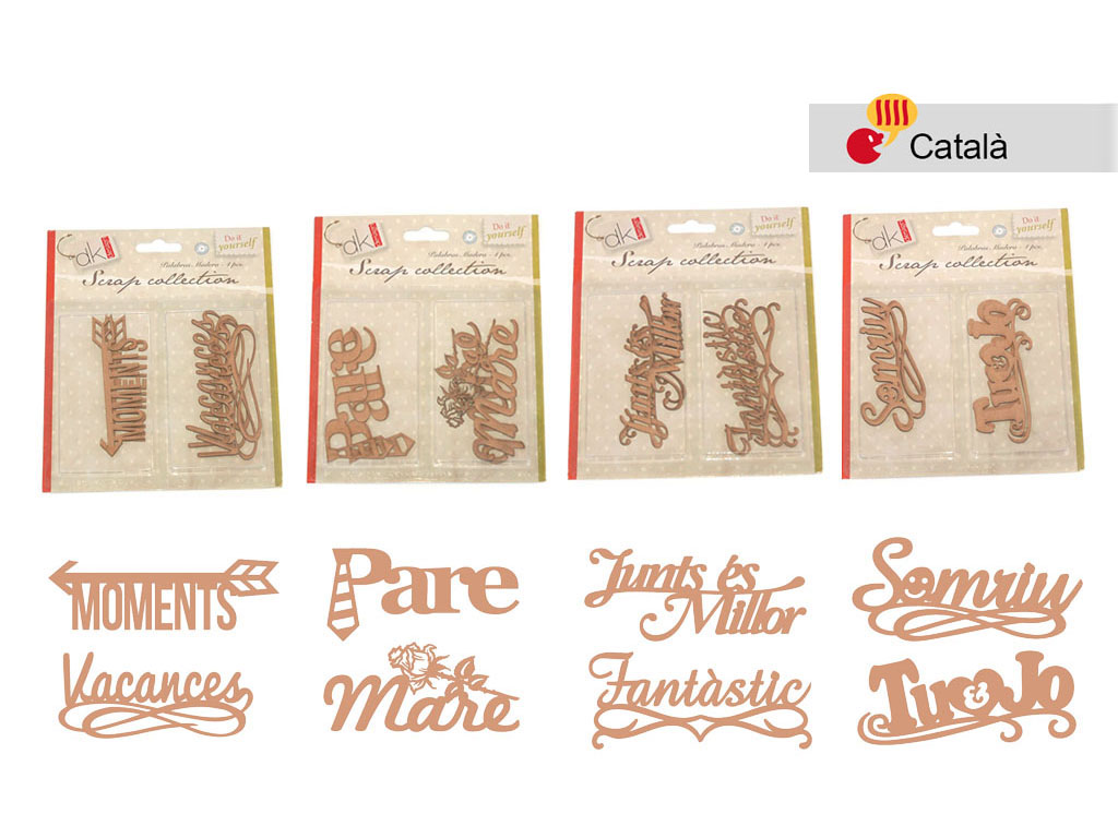 PARAULES CATALA PRETALLADES 4 PCS. cod. 2500796