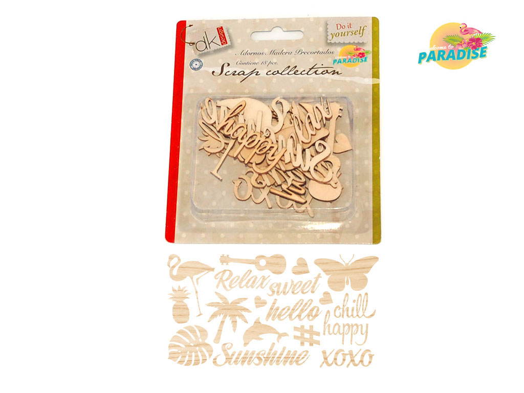 PLYWOOD EMBELLISHMENTS ROSIES PARADISE cod. 2500874