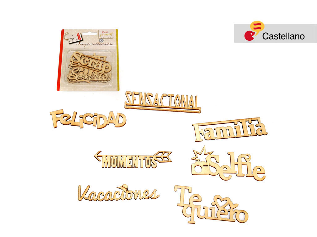 PALABRAS MADERA 10 PCS. ESPAÑOL cod. 2501356