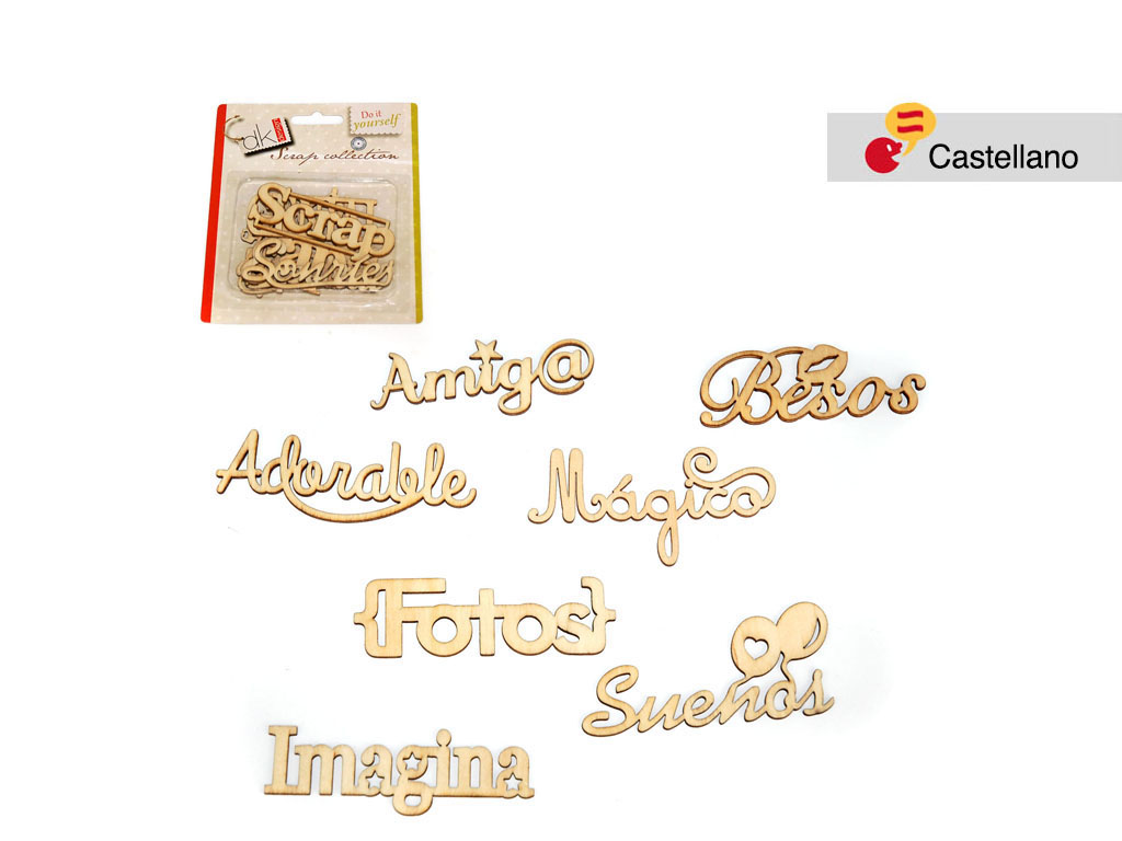 PALABRAS MADERA 10 PCS. ESPAÑOL cod. 2501357