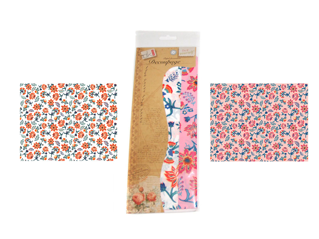 PAPEL DECOUPAGE 6 PCS. 2 DECORADOS cod. 2501491