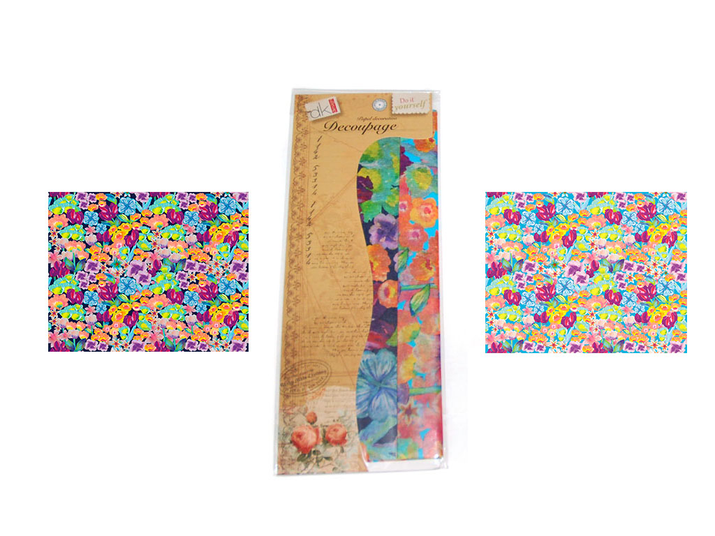 PAPEL DECOUPAGE 6 FOLHAS. 2 DECORADOS cod. 2501495