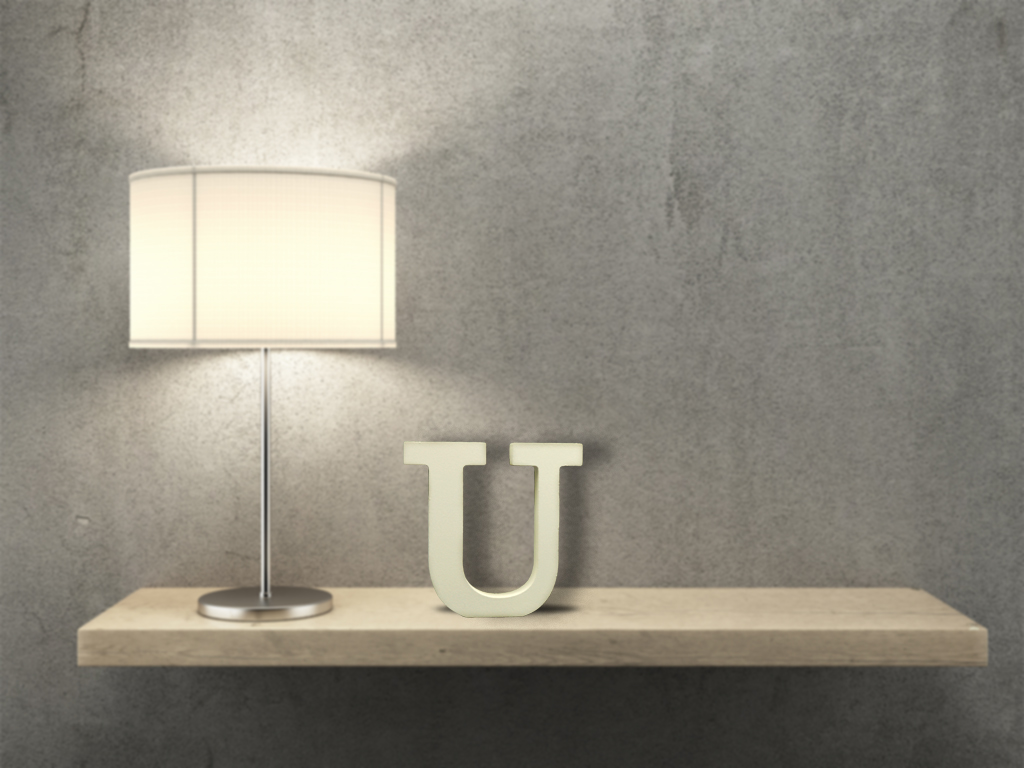 WHITE WOODEN LETTER -U- cod. 2501546