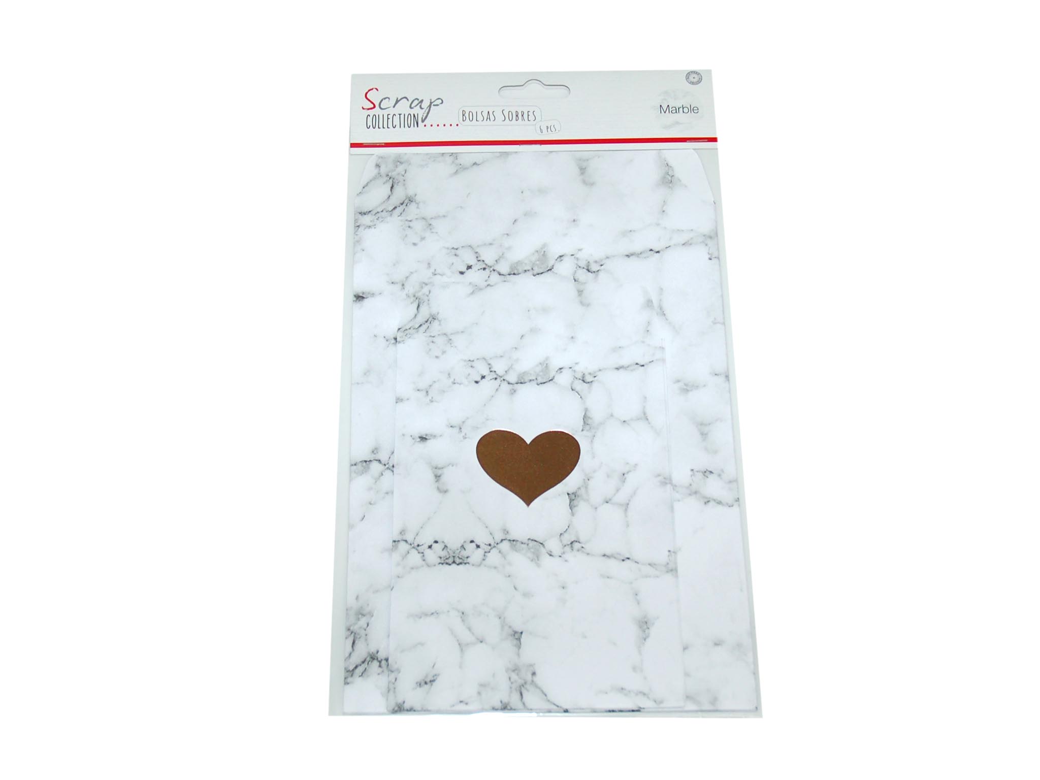 FOILED GIFT ENVELOPE MARBLE 6 PCS cod. 2501888