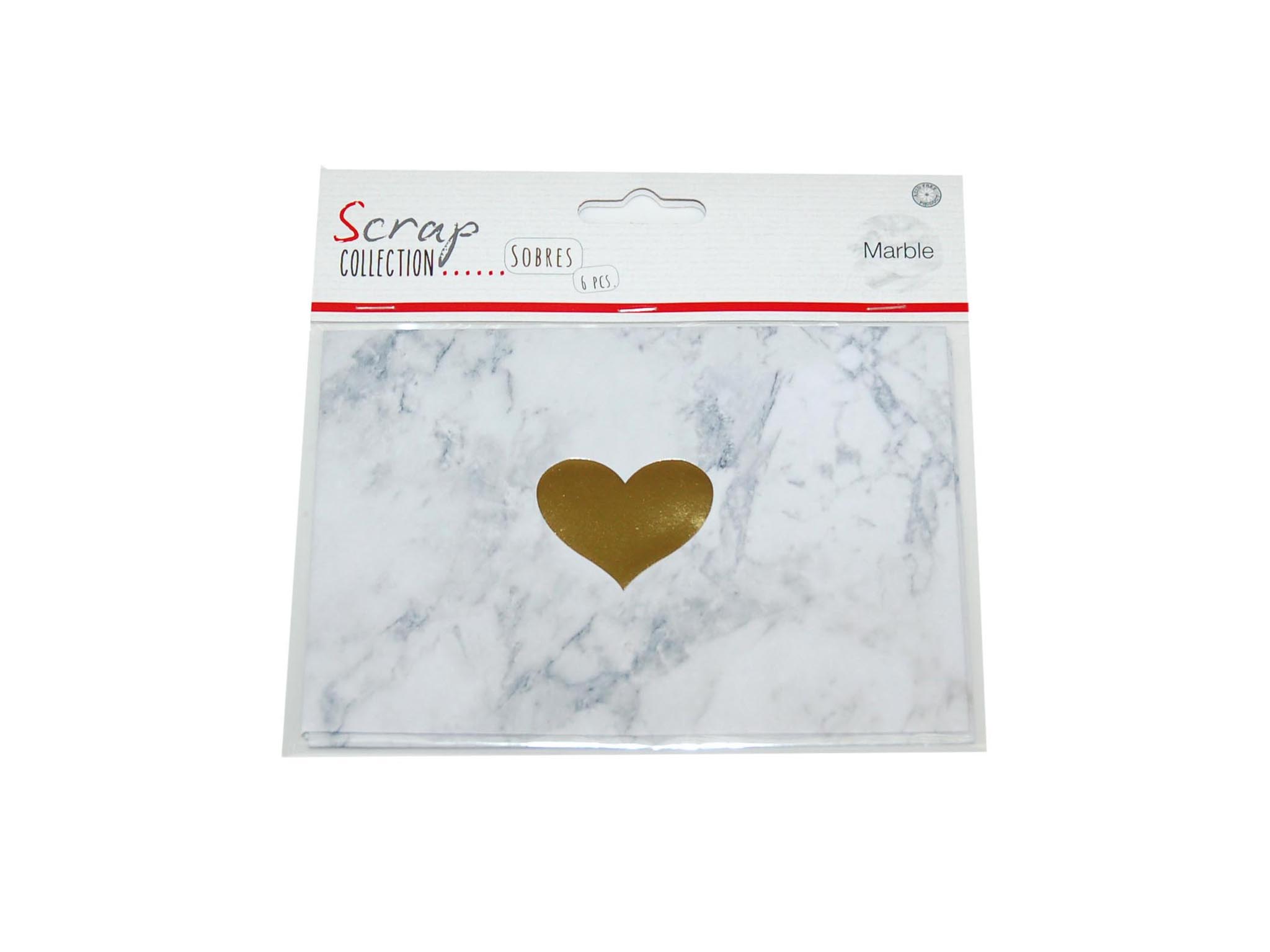 ENVELOPE CARTA METALICO MARBLE 6 PCS cod. 2501889