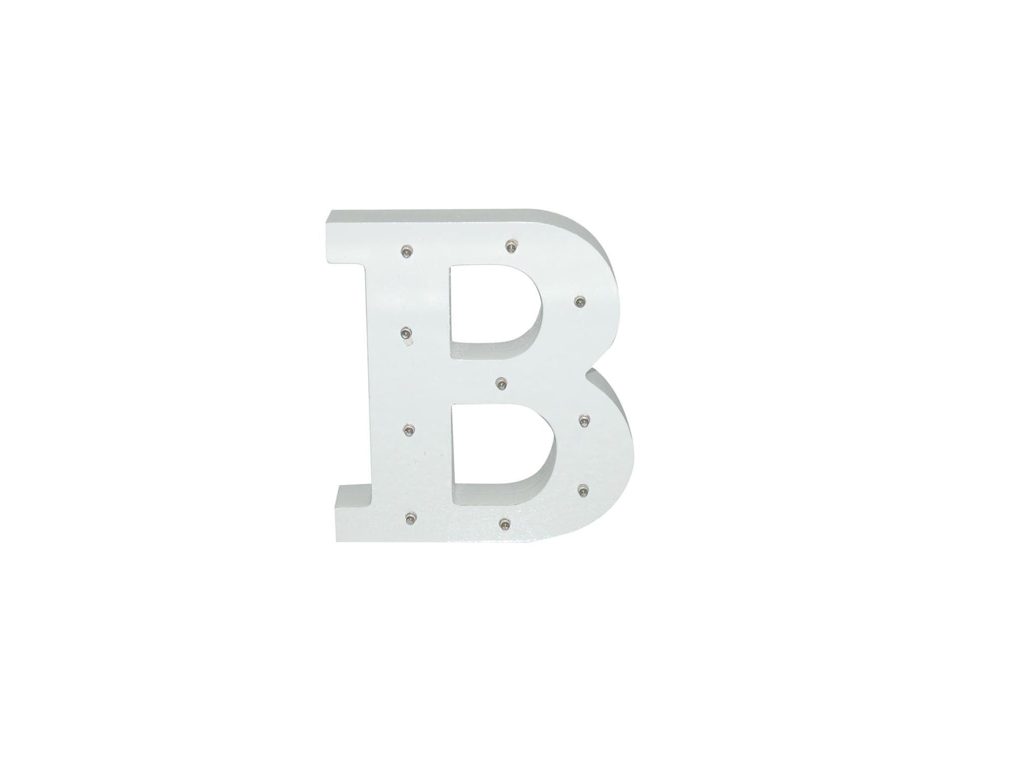 WHITE WOODEN LETTER W/LEDS - B cod. 2501918