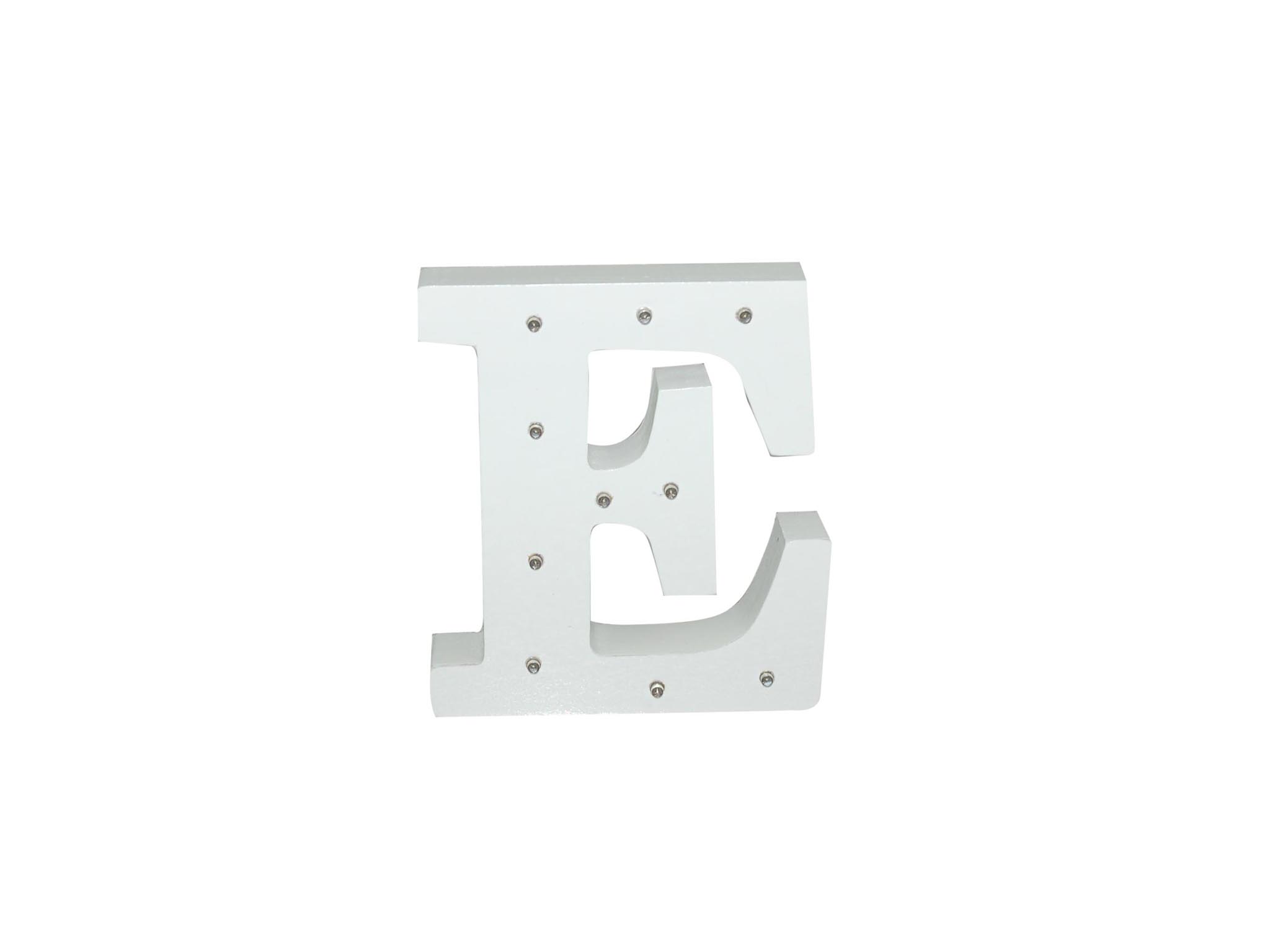 WHITE WOODEN LETTER W/LEDS - E cod. 2501921