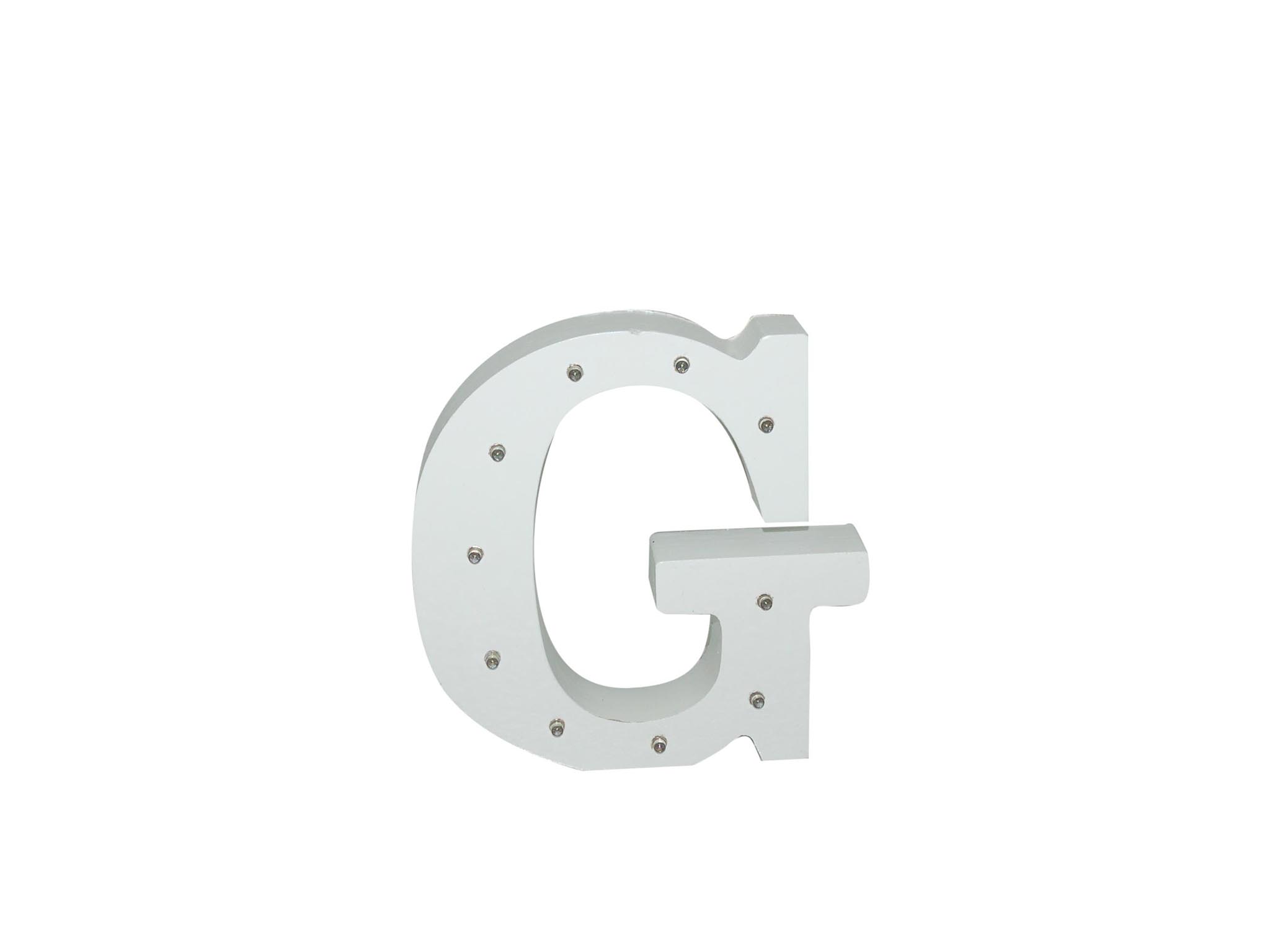 WHITE WOODEN LETTER W/LEDS - G cod. 2501923