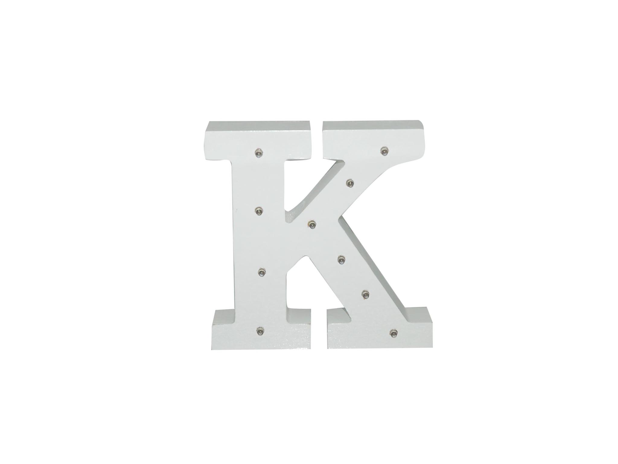 WHITE WOODEN LETTER W/LEDS - K cod. 2501927