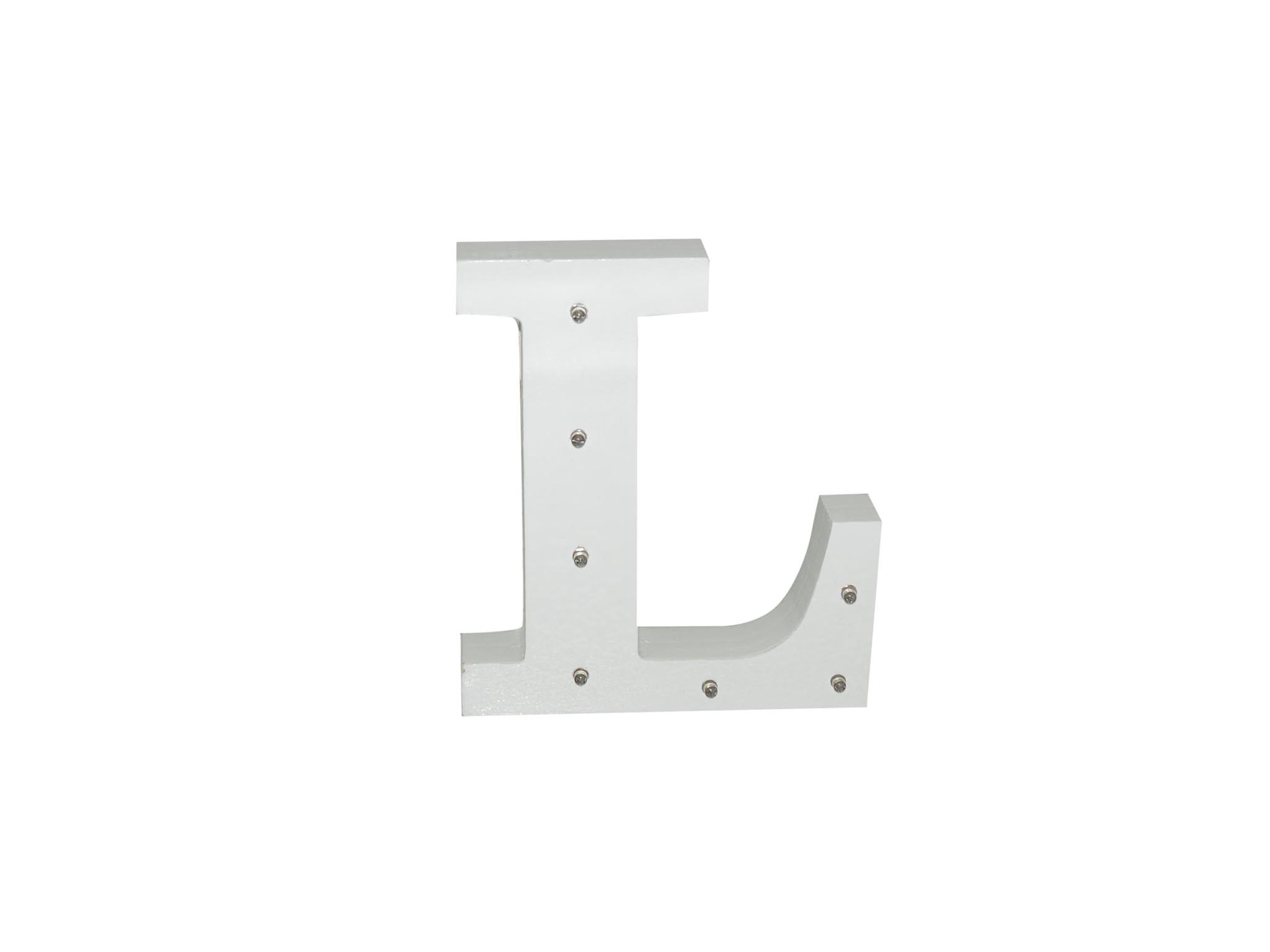 WHITE WOODEN LETTER W/LEDS - L cod. 2501928