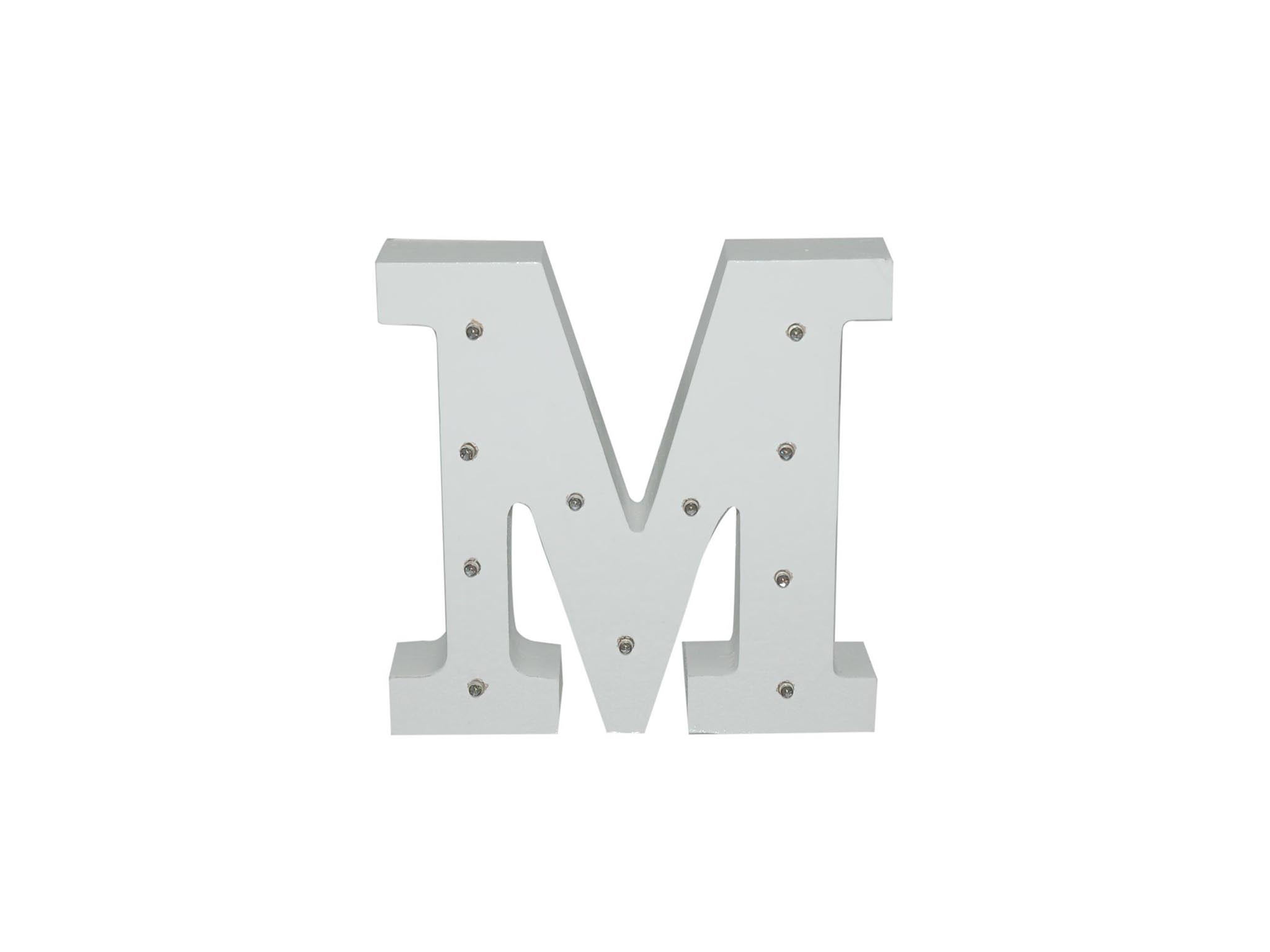 LETRA DE MADEIRA BRANCA C/LEDS - M cod. 2501929