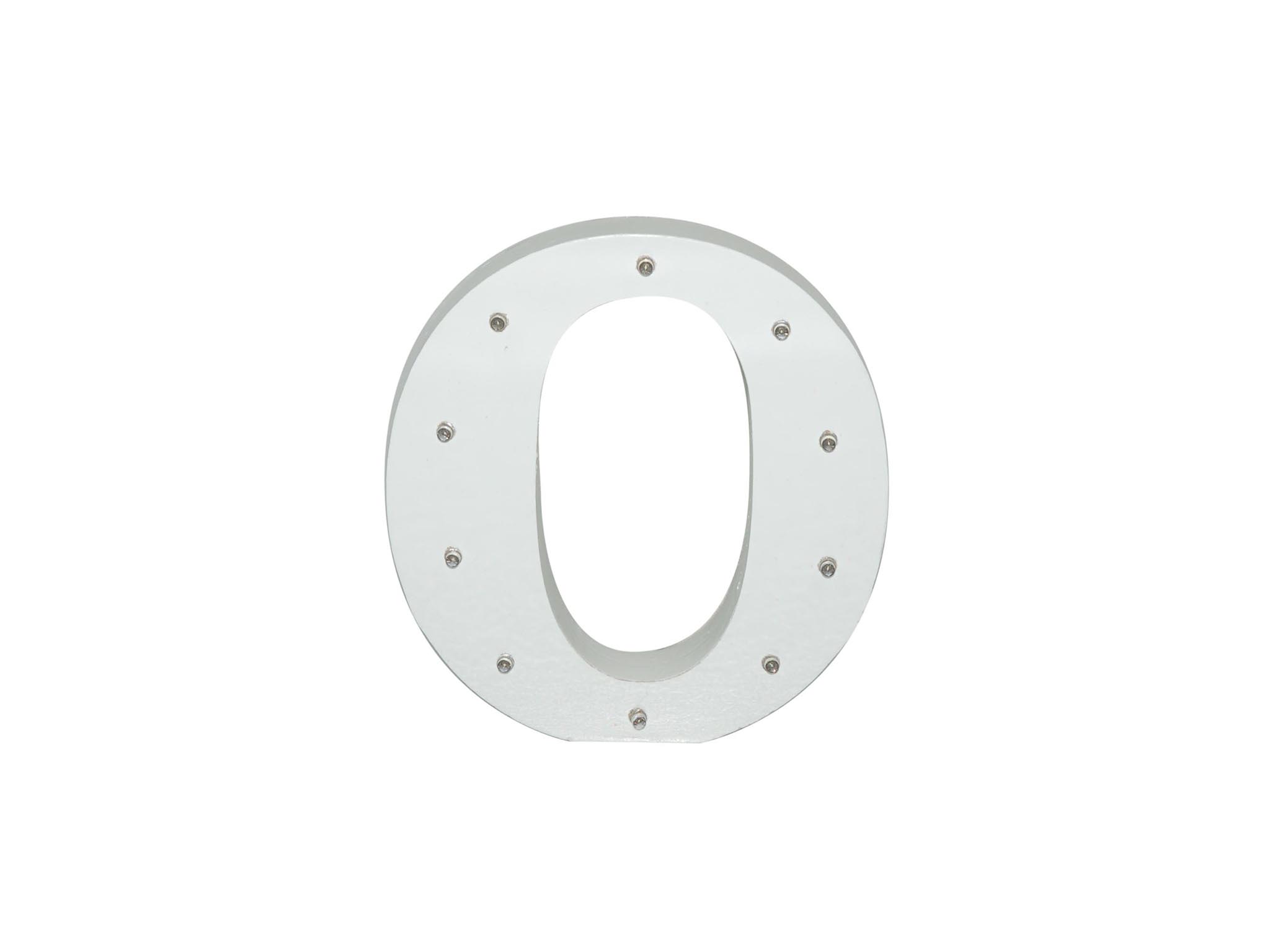 WHITE WOODEN LETTER W/LEDS - O cod. 2501931