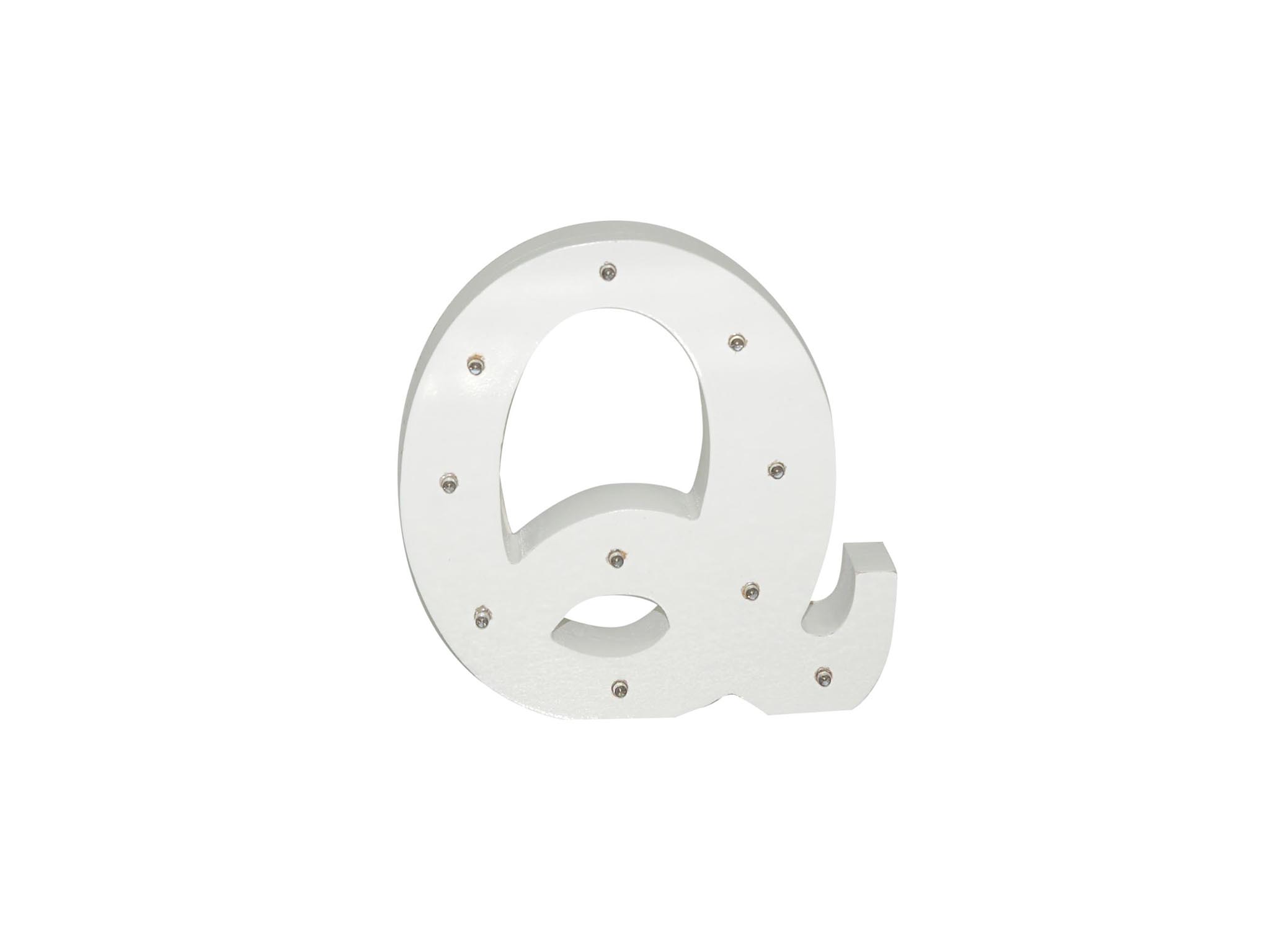 WHITE WOODEN LETTER W/LEDS - Q cod. 2501933