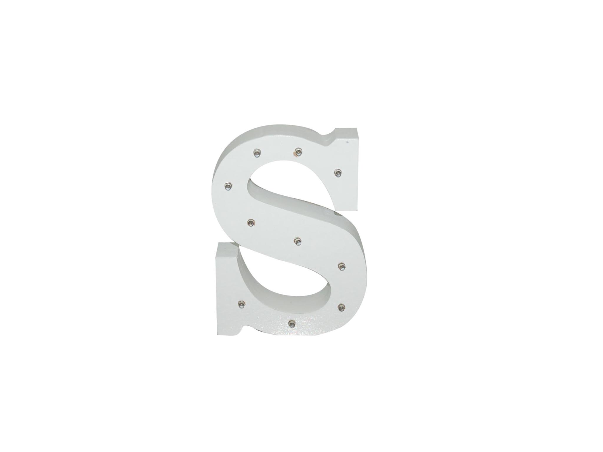 WHITE WOODEN LETTER W/LEDS - S cod. 2501935