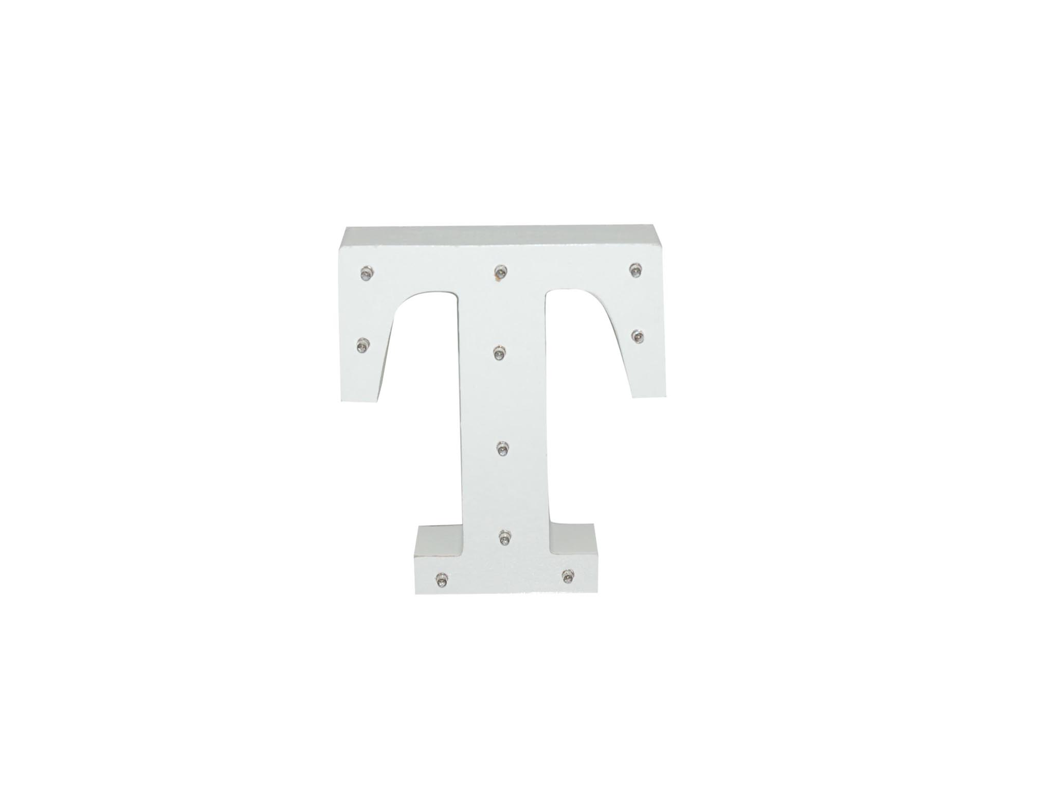 WHITE WOODEN LETTER W/LEDS - T cod. 2501936