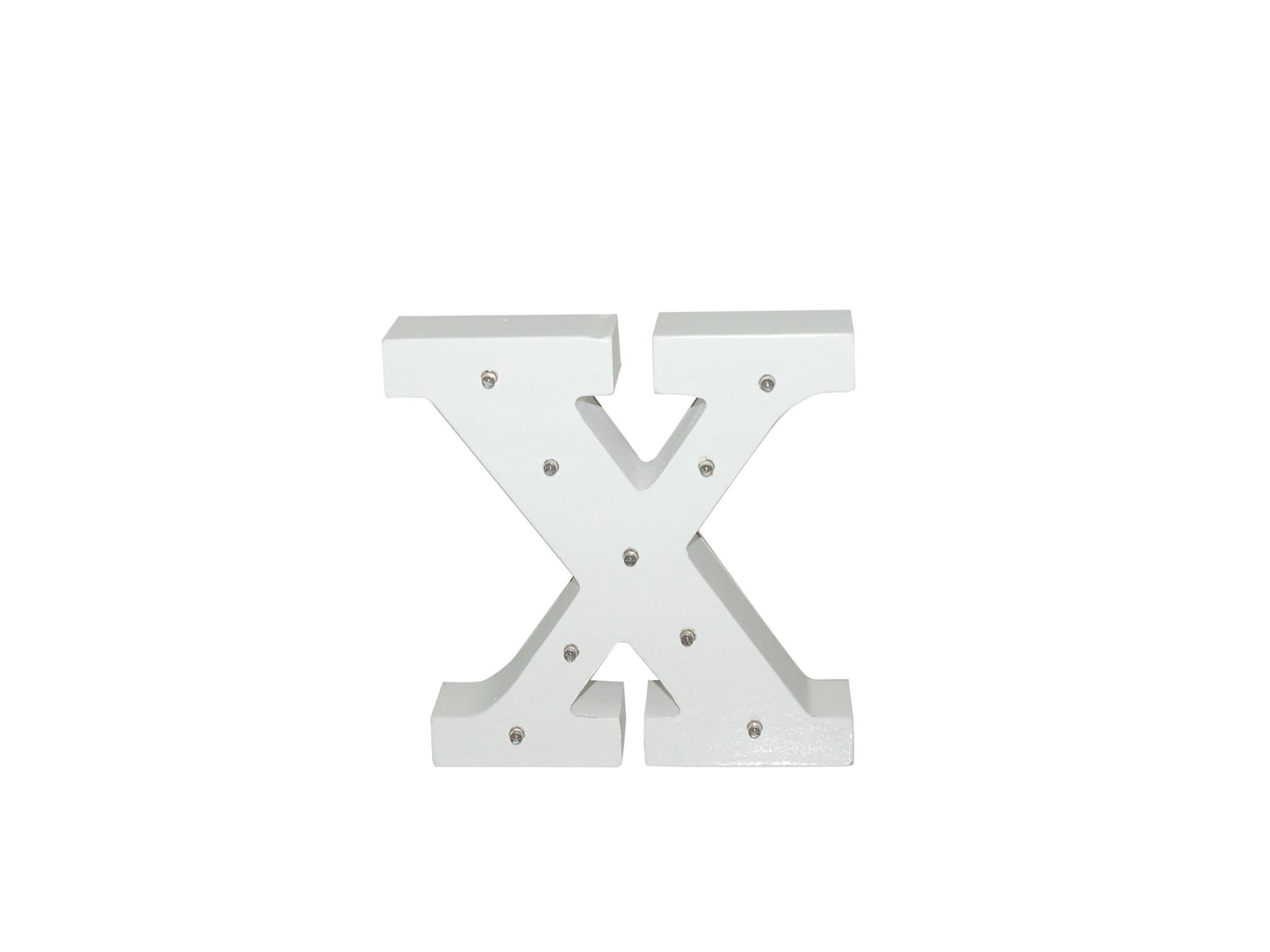 WHITE WOODEN LETTER W/LEDS - X cod. 2501940