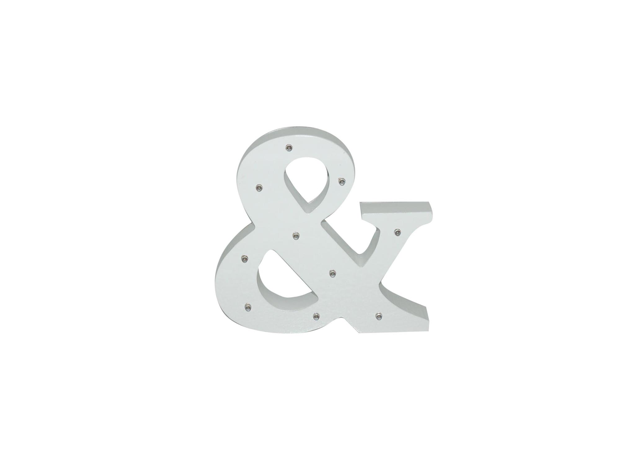 WHITE WOODEN LETTER W/LEDS - & cod. 2501943