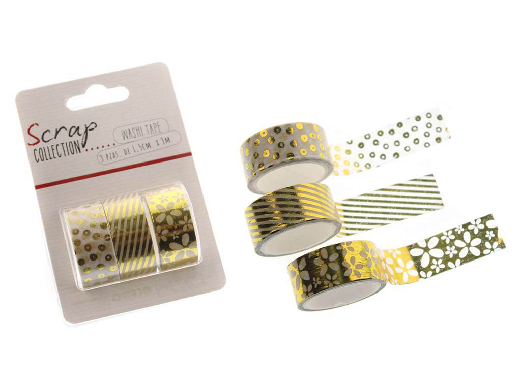 WASHI TAPE PACK 3 PCS. COBRE cod. 2502034