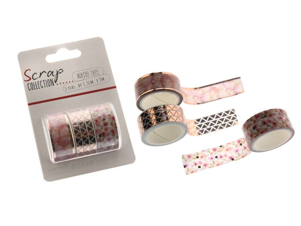 WASHI TAPE PACK 3 PCS. FLEURS cod. 2502038