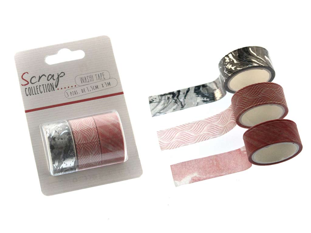 WASHI TAPE 3 PCS PACK WAVES cod. 2502044