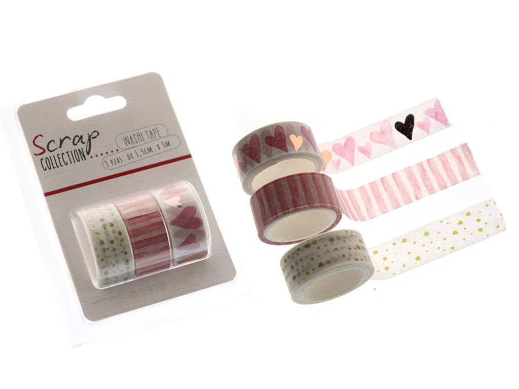 WASHI TAPE PACK 3 PCS. COEURS cod. 2502045