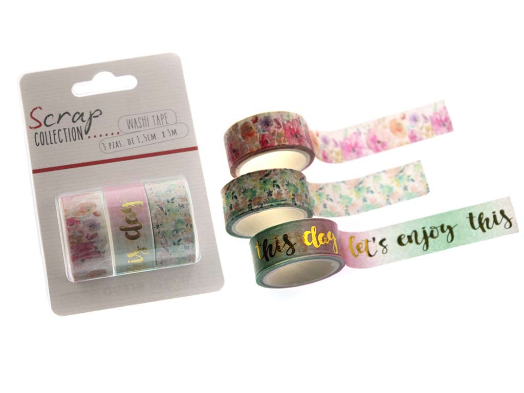 WASHI TAPE 3 PCS PACK ENJOY cod. 2502049