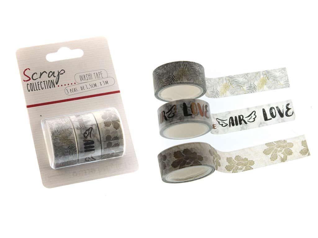 WASHI TAPE PACK 3 PCS. LOVE cod. 2502051