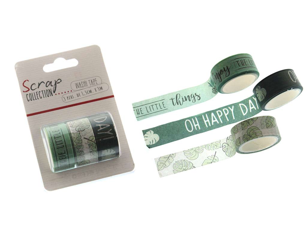 WASHI TAPE PACK 3 PZ. HAPPY cod. 2502054