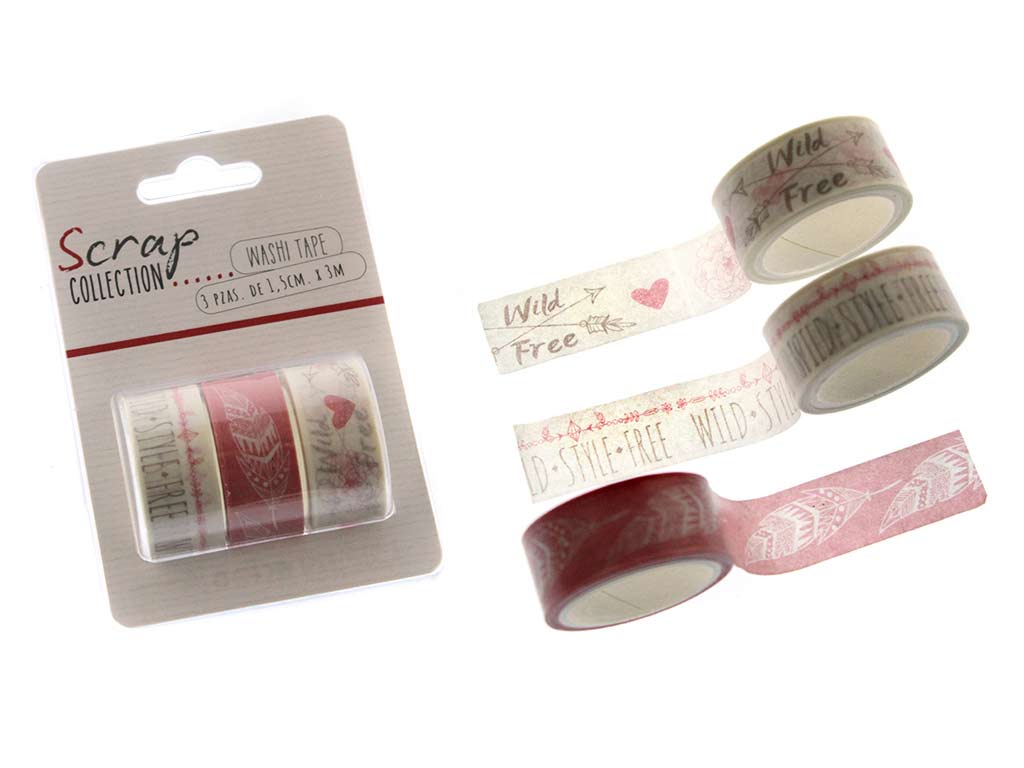 WASHI TAPE 3 PCS PACK WILD cod. 2502055