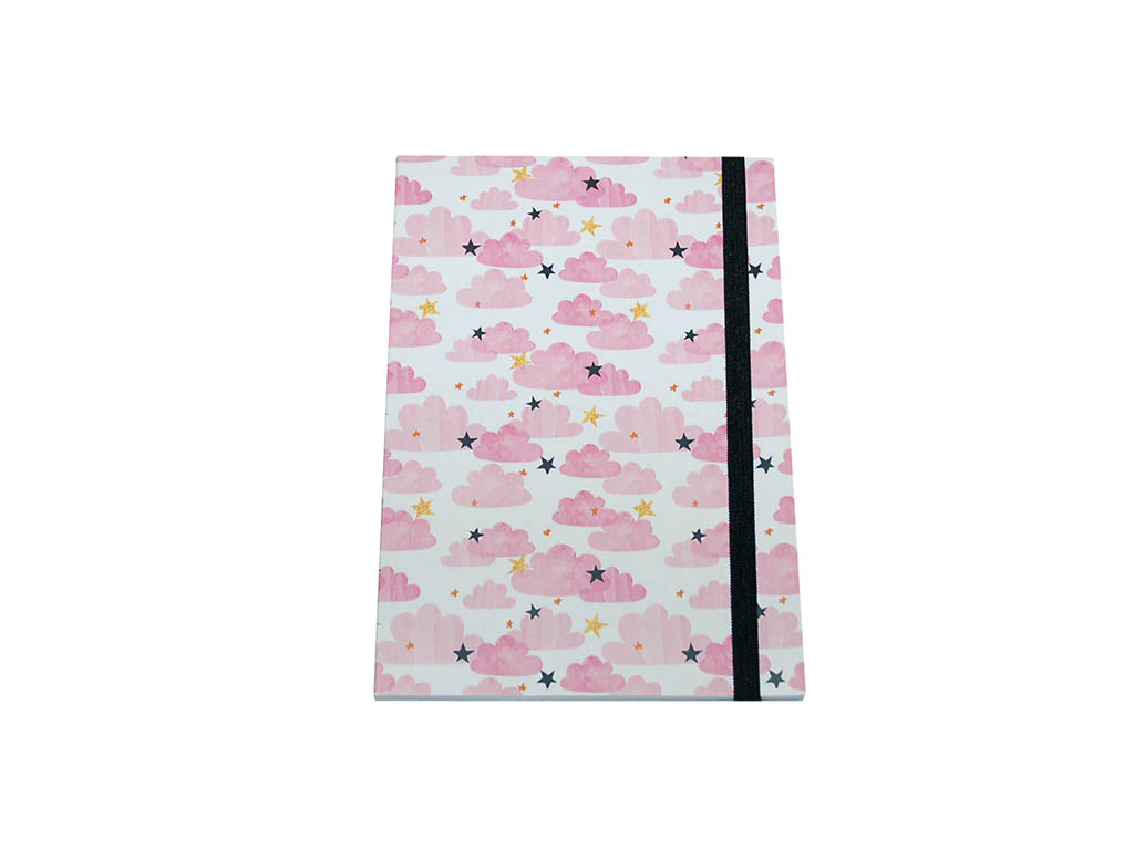 CADERNO IMPRESSO A5 NUVENS COR-DE-ROSA cod. 2900122