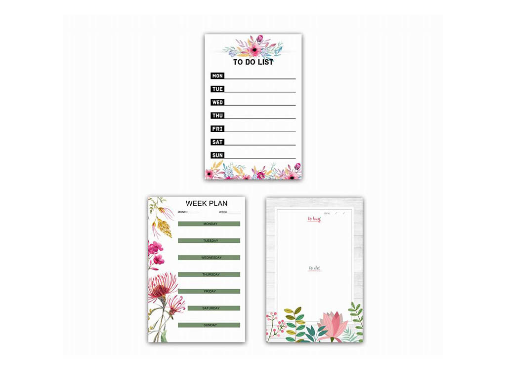 WHITE BOARD W/FLOWERS ASST-3 cod. 3001403