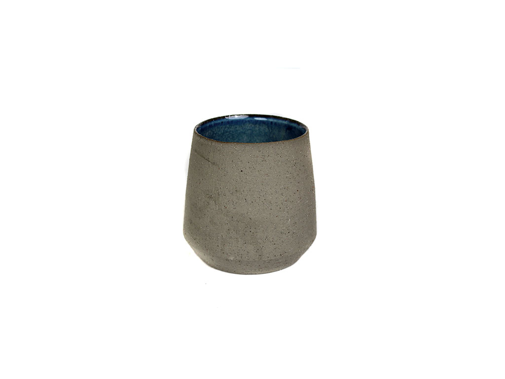 JARRON BAJO CERAMICA GRIS 11 CM. cod. 3100475